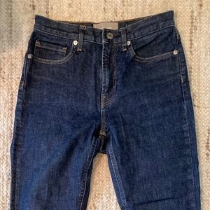 everlane denim high rise skinny dark indigo
